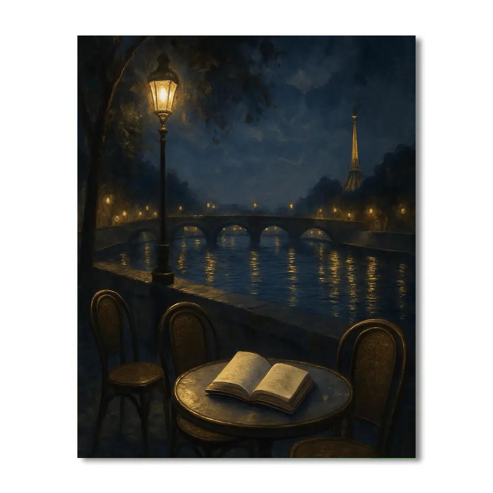 Paris Midnight Seine Numbered painting kits