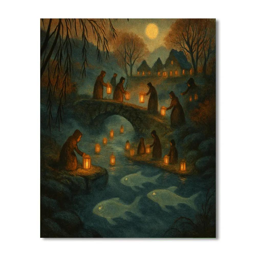 Lantern Festival At Hollow Glen painting number kit