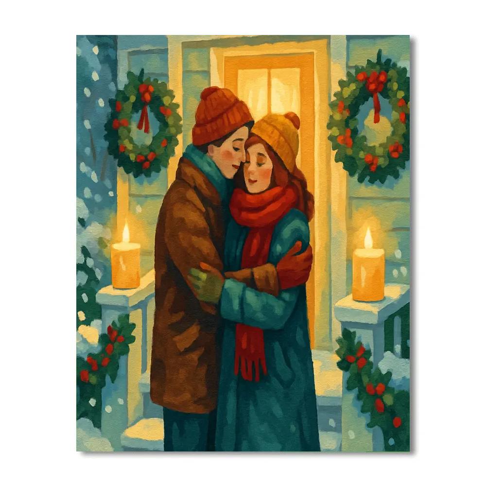 Candlelit Snowy Welcome Paint by numbers kits
