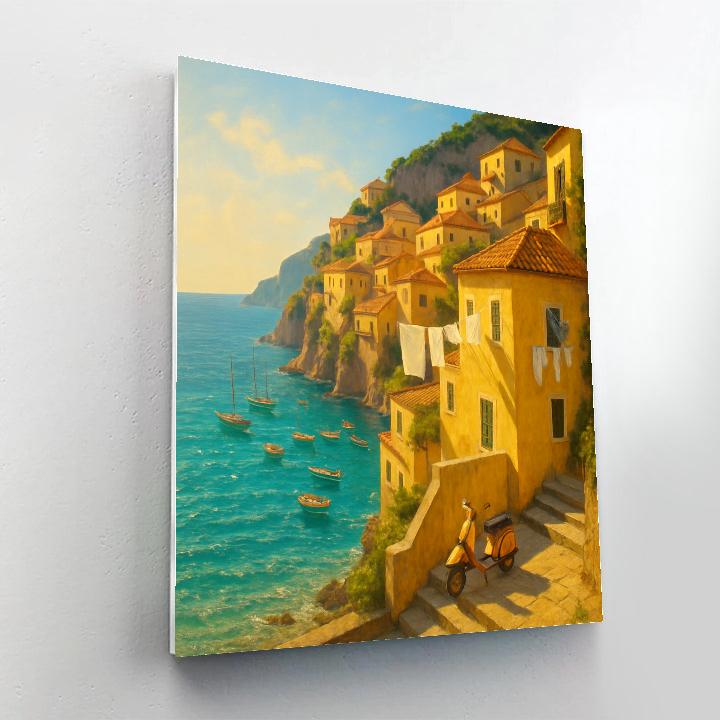 Italy Coastal Reverie painting number kit
