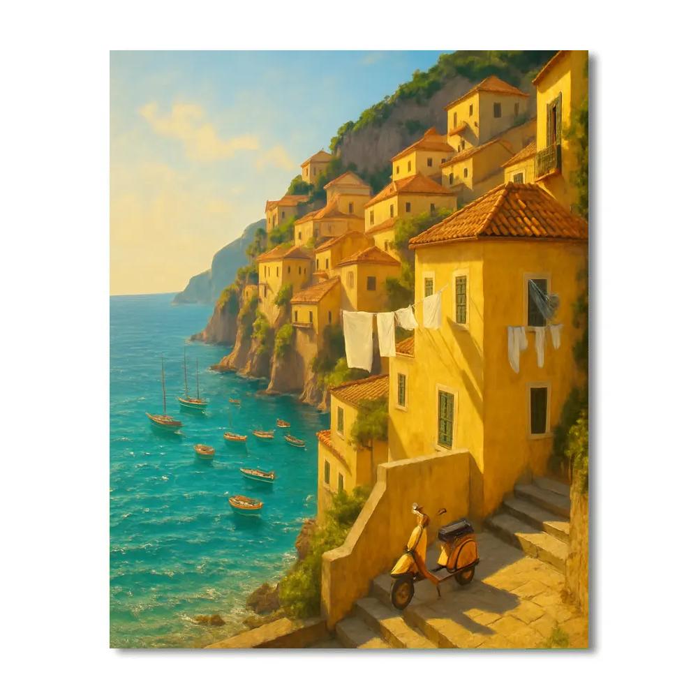 Italy Coastal Reverie painting number kit