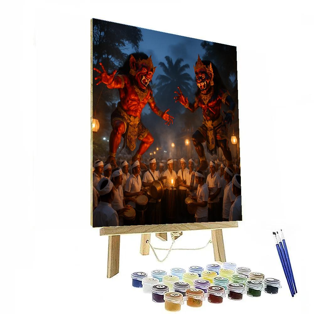 Colorful Bali Ogoh Ogoh Festival painting number kit