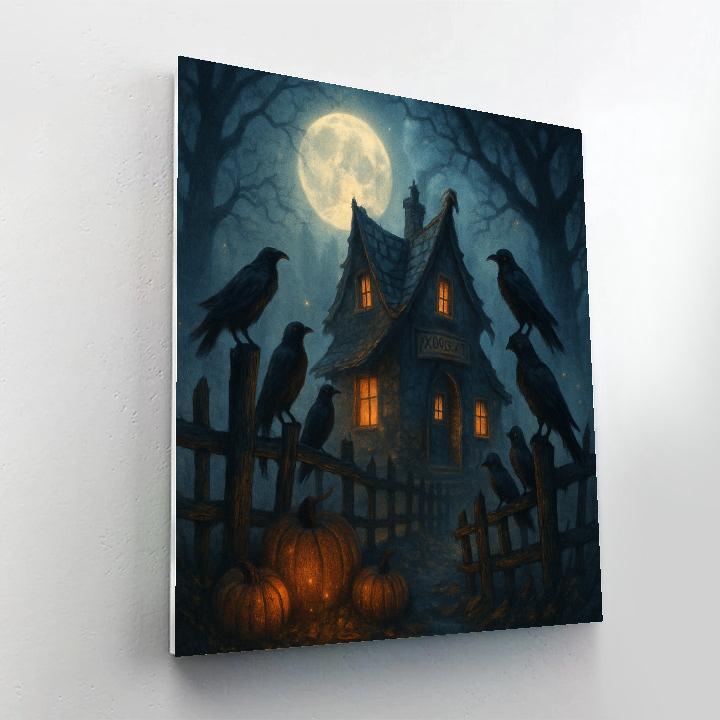 Raven Watch Over Moon Croft Paint by numbers art