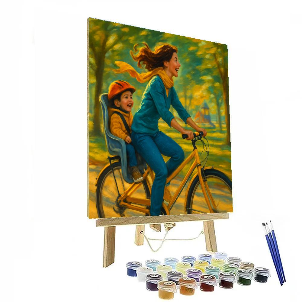 Mother And Child Bike Ride Together Paint by numbers kits