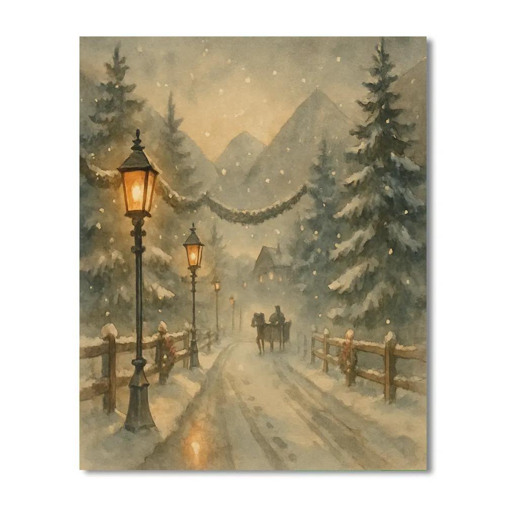 Alpine Lantern Festival Road Paint by numbers kits