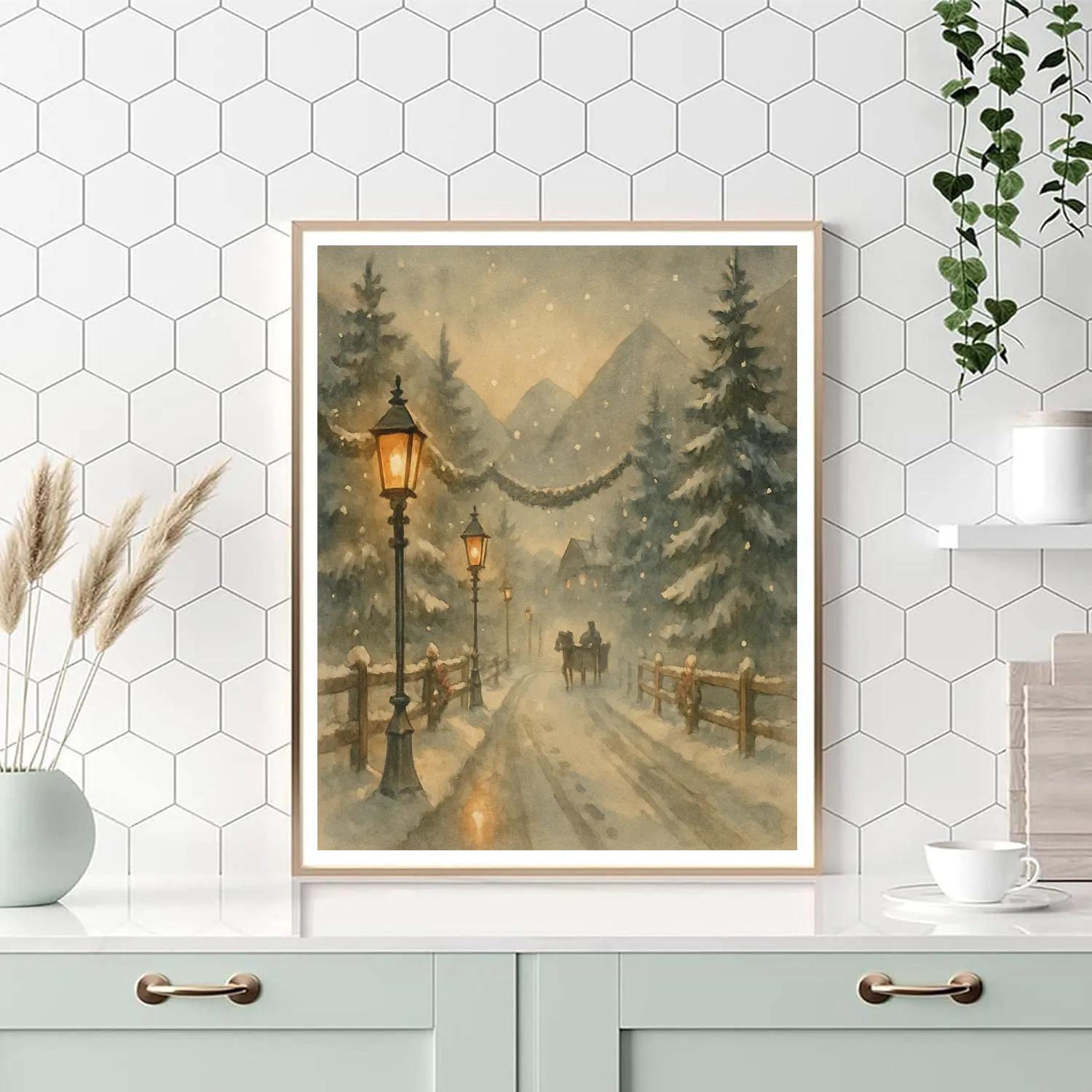 Alpine Lantern Festival Road Paint by numbers kits