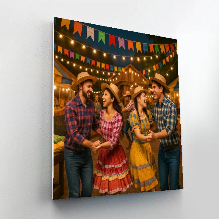 Traditional Brazil Festa Junina Dance paint by number