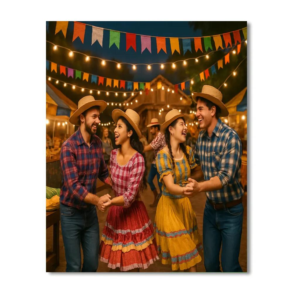Traditional Brazil Festa Junina Dance paint by number