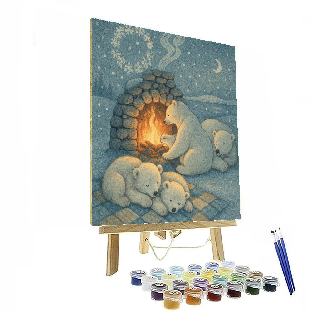 Polar Bear Patchwork Hearth Paint by numbers art