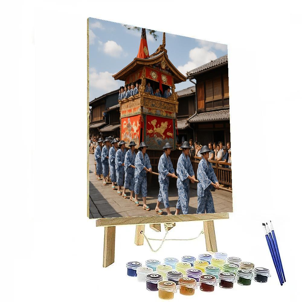 Elegant Japanese Gion Matsuri Procession painting number kit