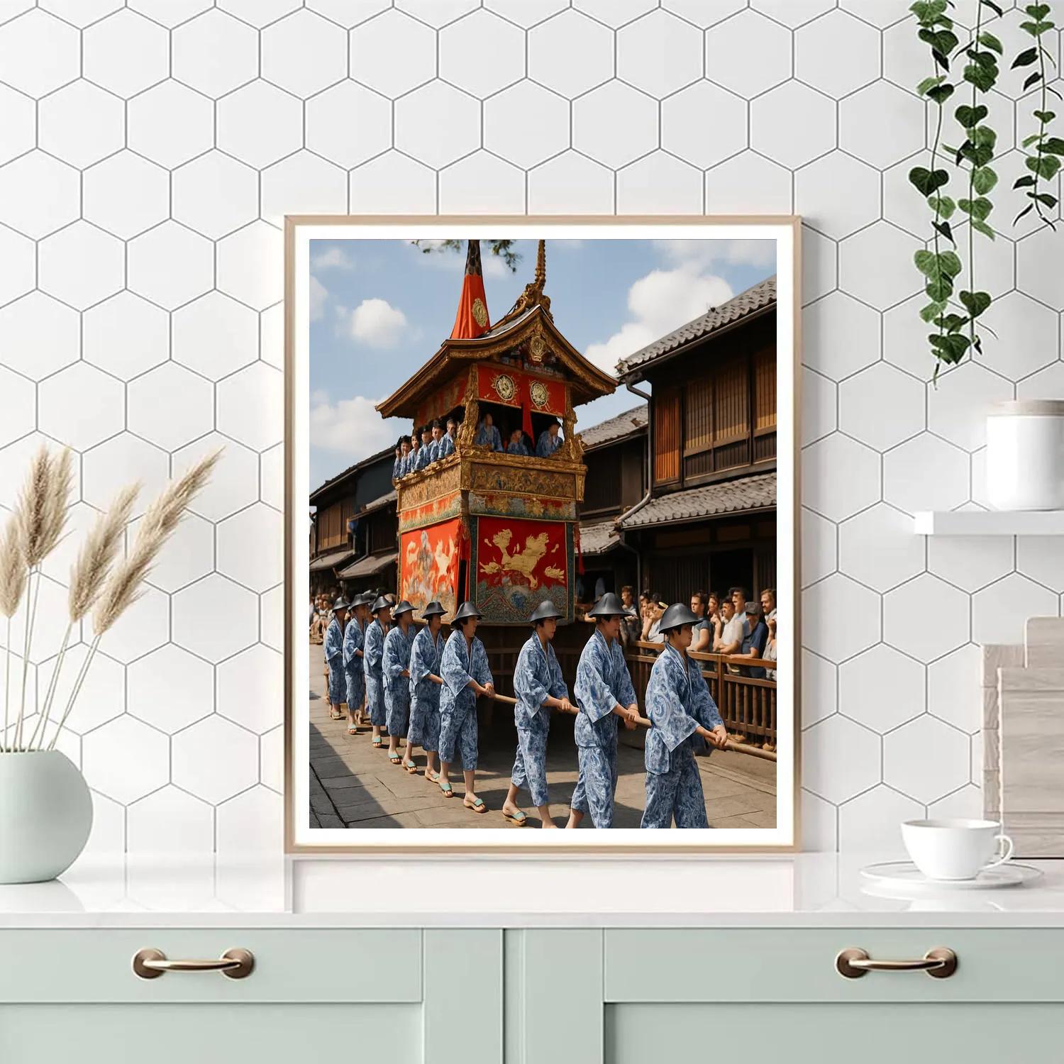 Elegant Japanese Gion Matsuri Procession painting number kit