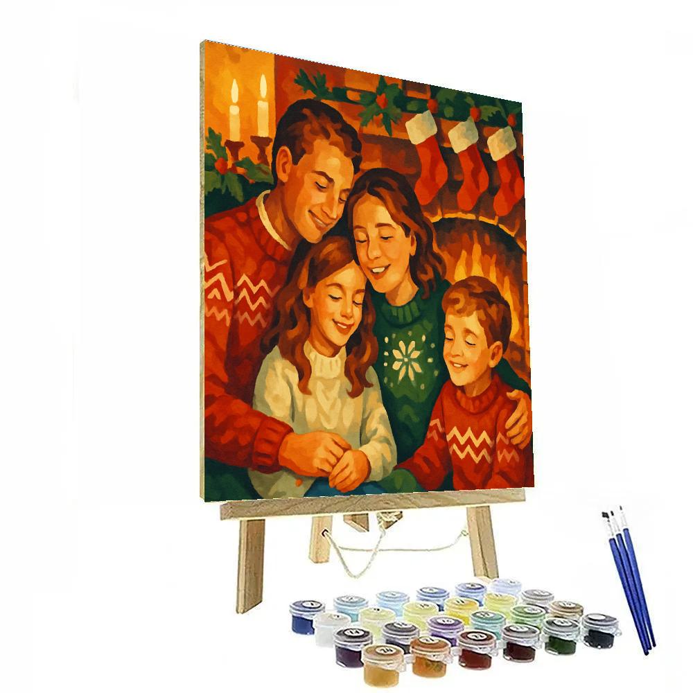 Festive Hearth Gathering paint by number