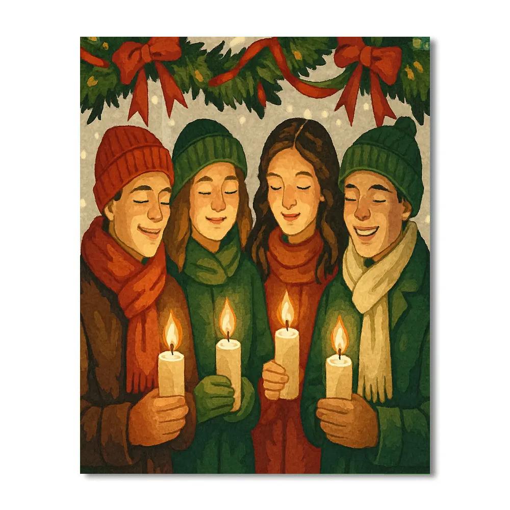 Cozy Candle Circle painting number kit