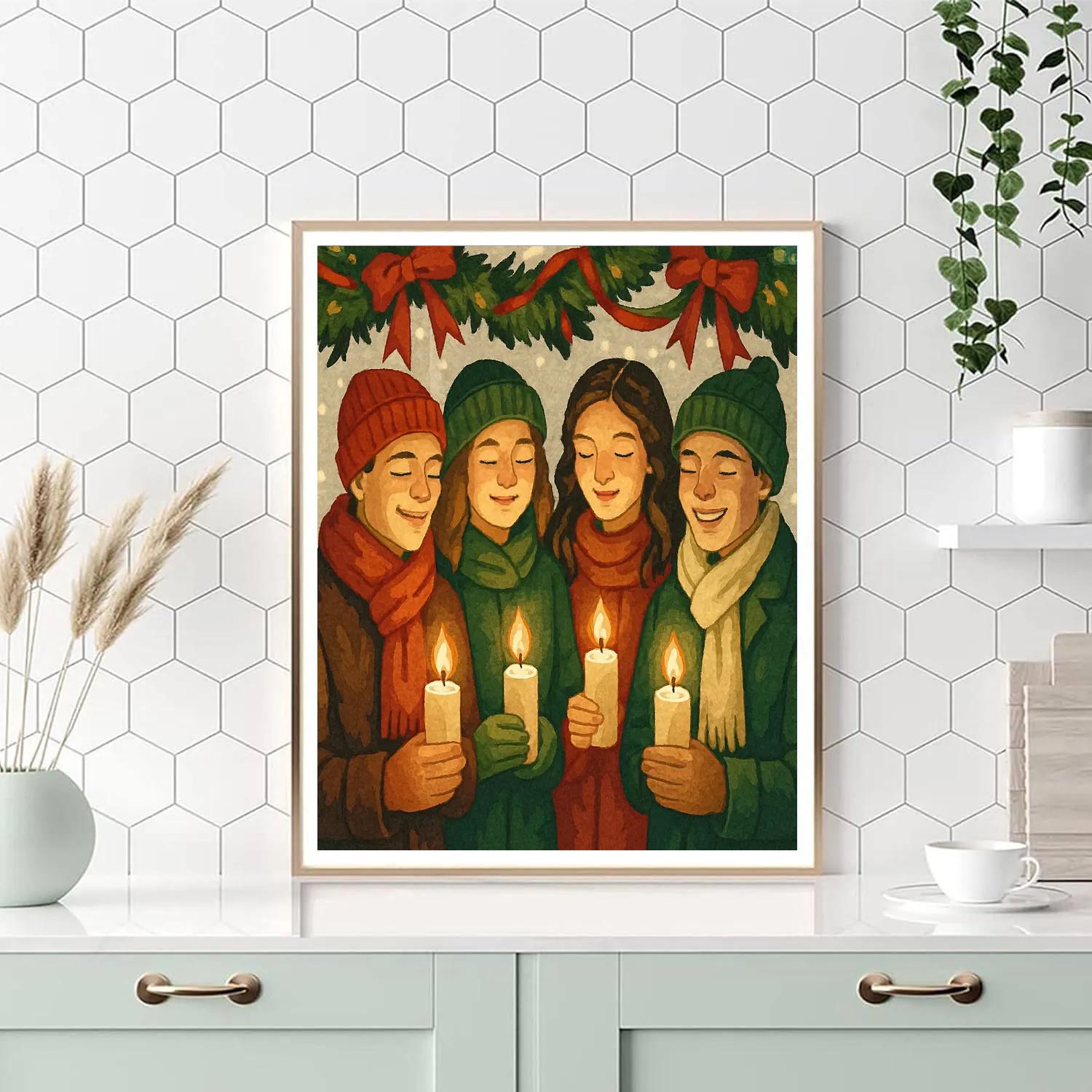 Cozy Candle Circle painting number kit