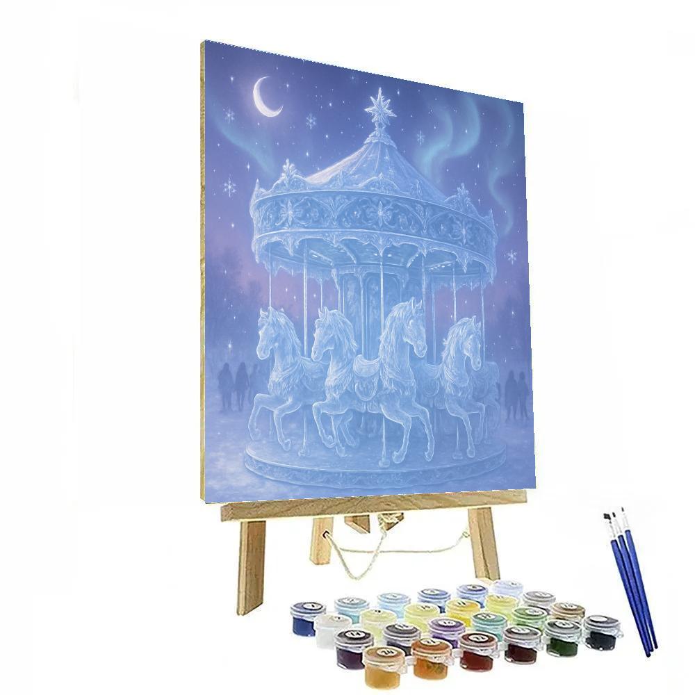 Icicle Carousel At Moonrise Paint by numbers art