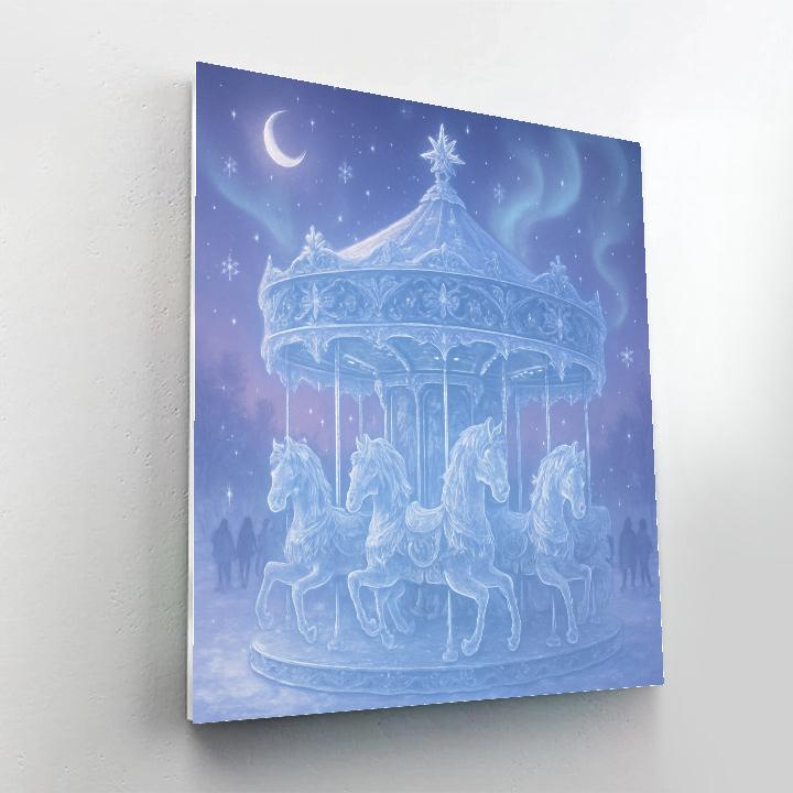 Icicle Carousel At Moonrise Paint by numbers art