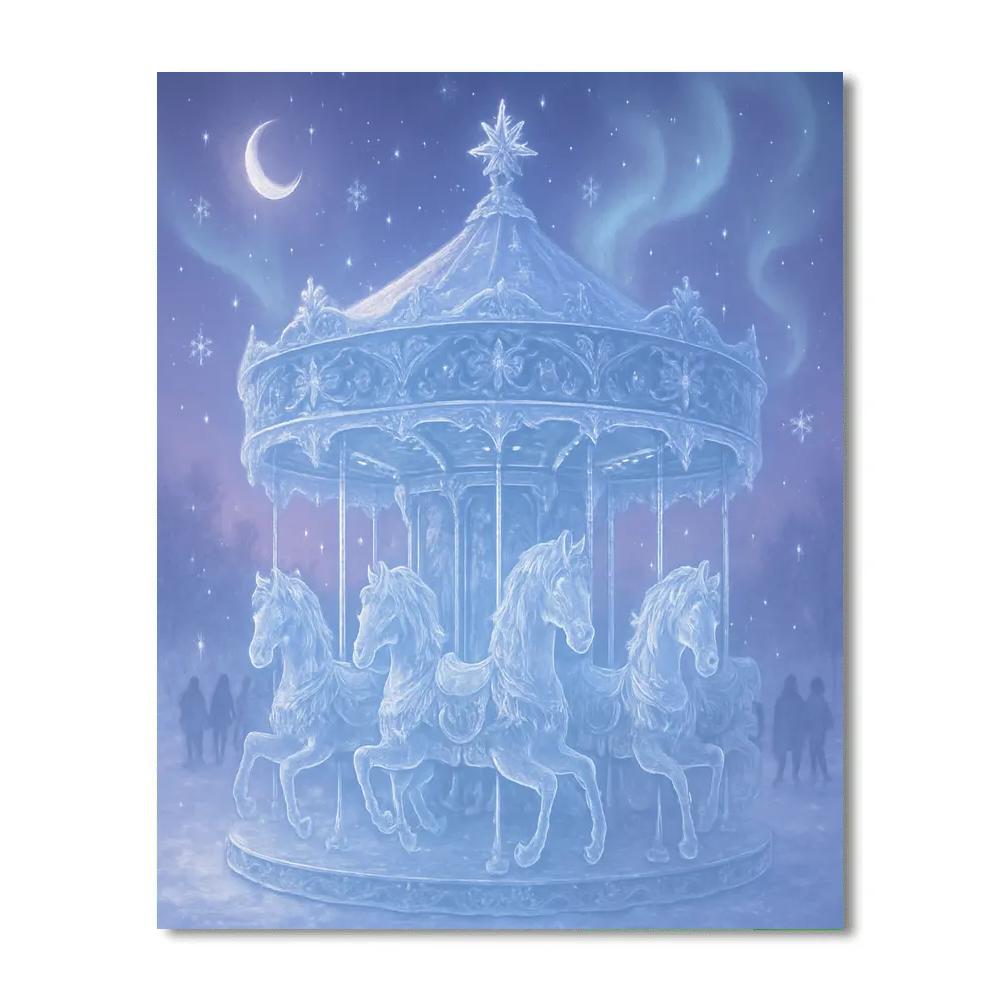 Icicle Carousel At Moonrise Paint by numbers art