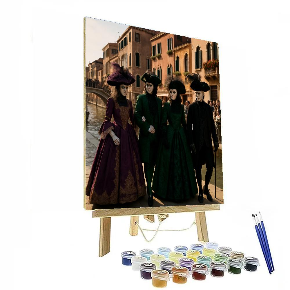 Venice Carnival Masks And Costume Parade Numbered painting kits