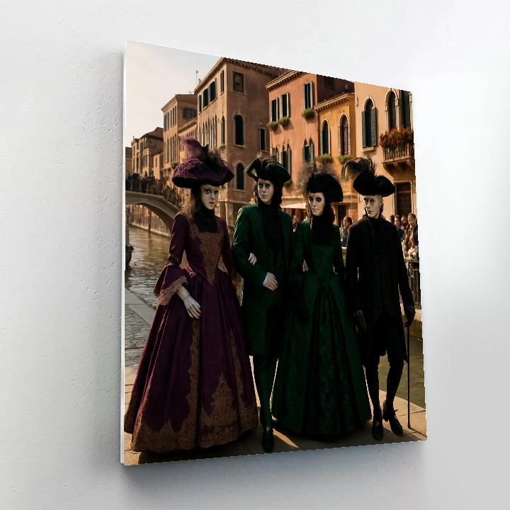 Venice Carnival Masks And Costume Parade Numbered painting kits