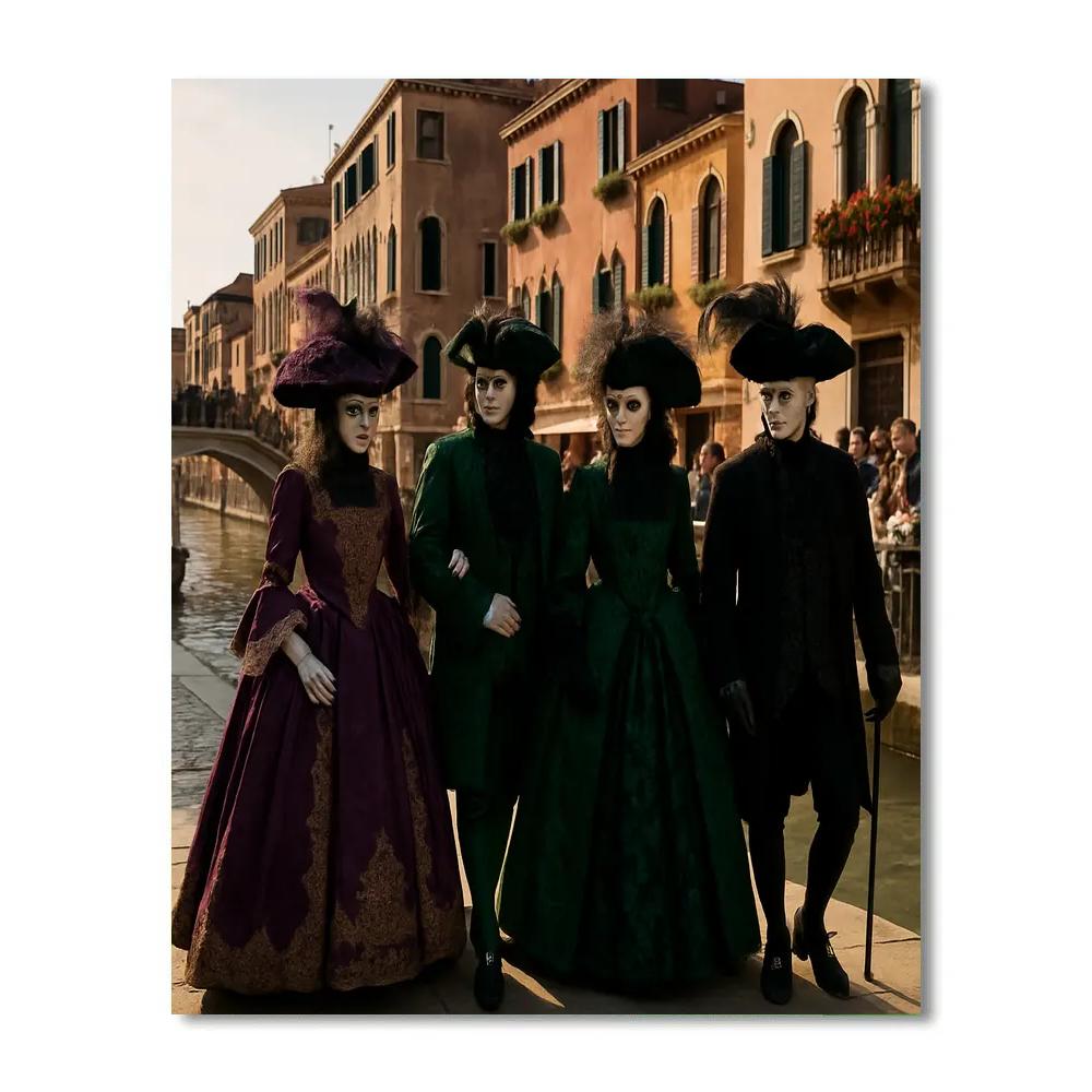Venice Carnival Masks And Costume Parade Numbered painting kits