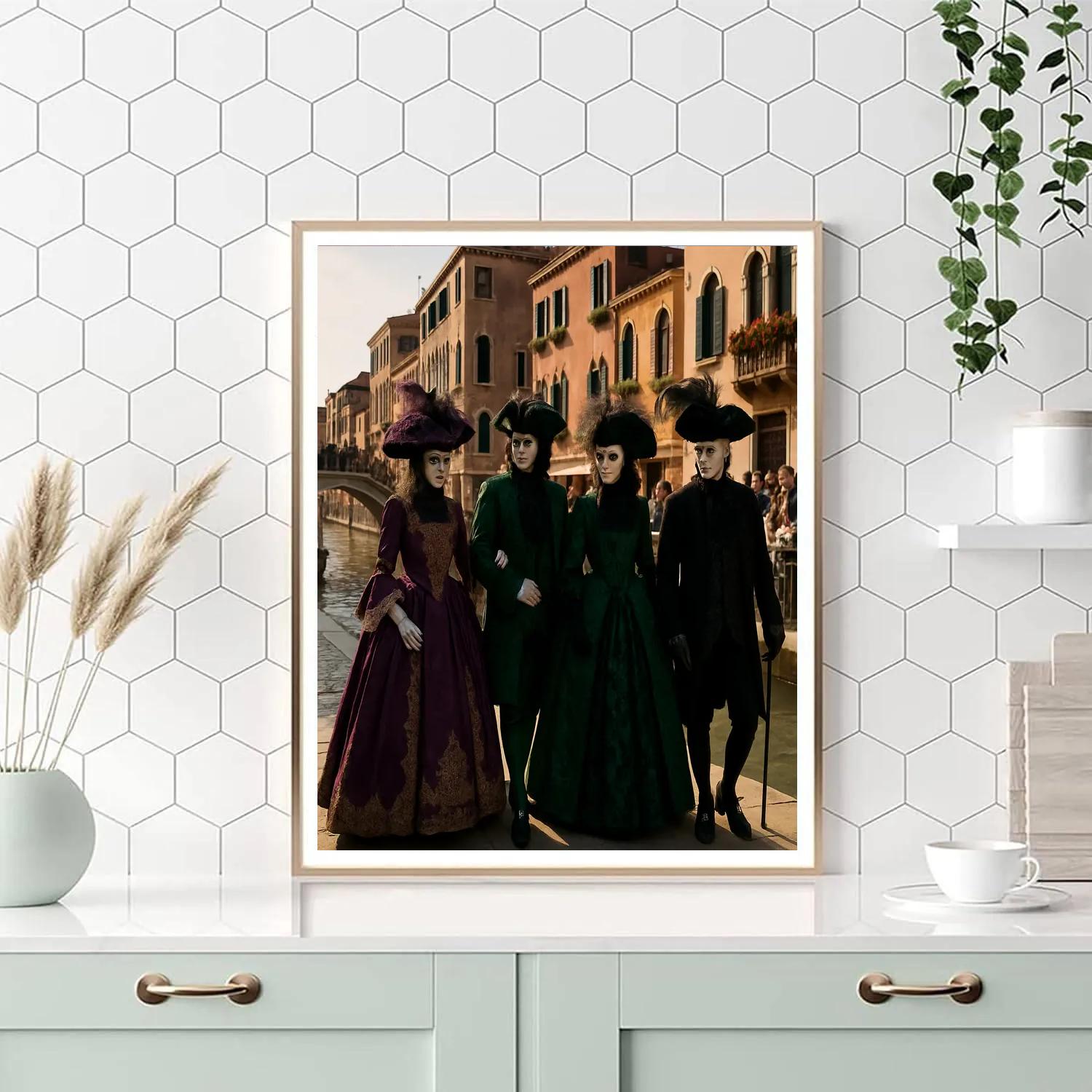 Venice Carnival Masks And Costume Parade Numbered painting kits