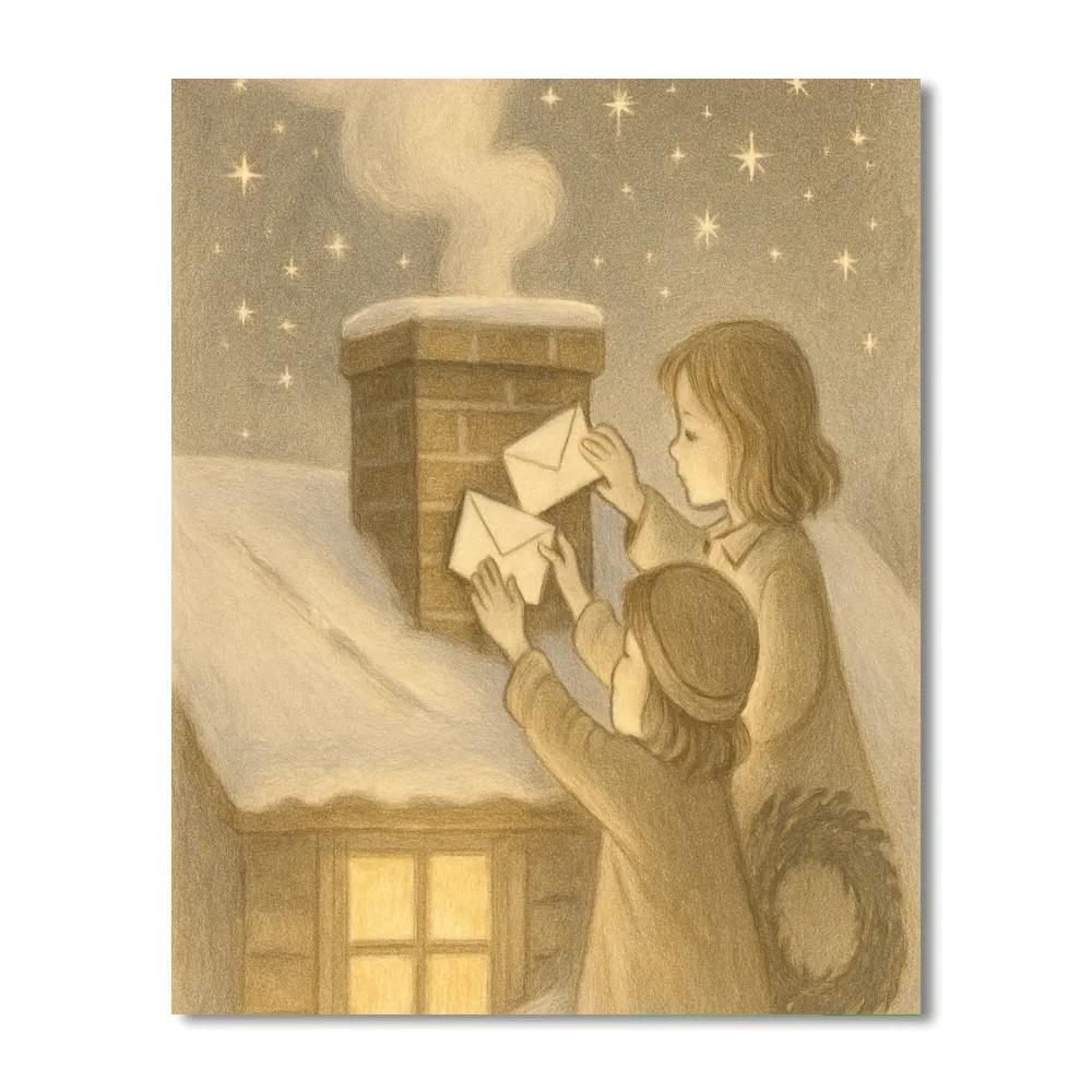 Starlit Chimney Letters paint by numbers