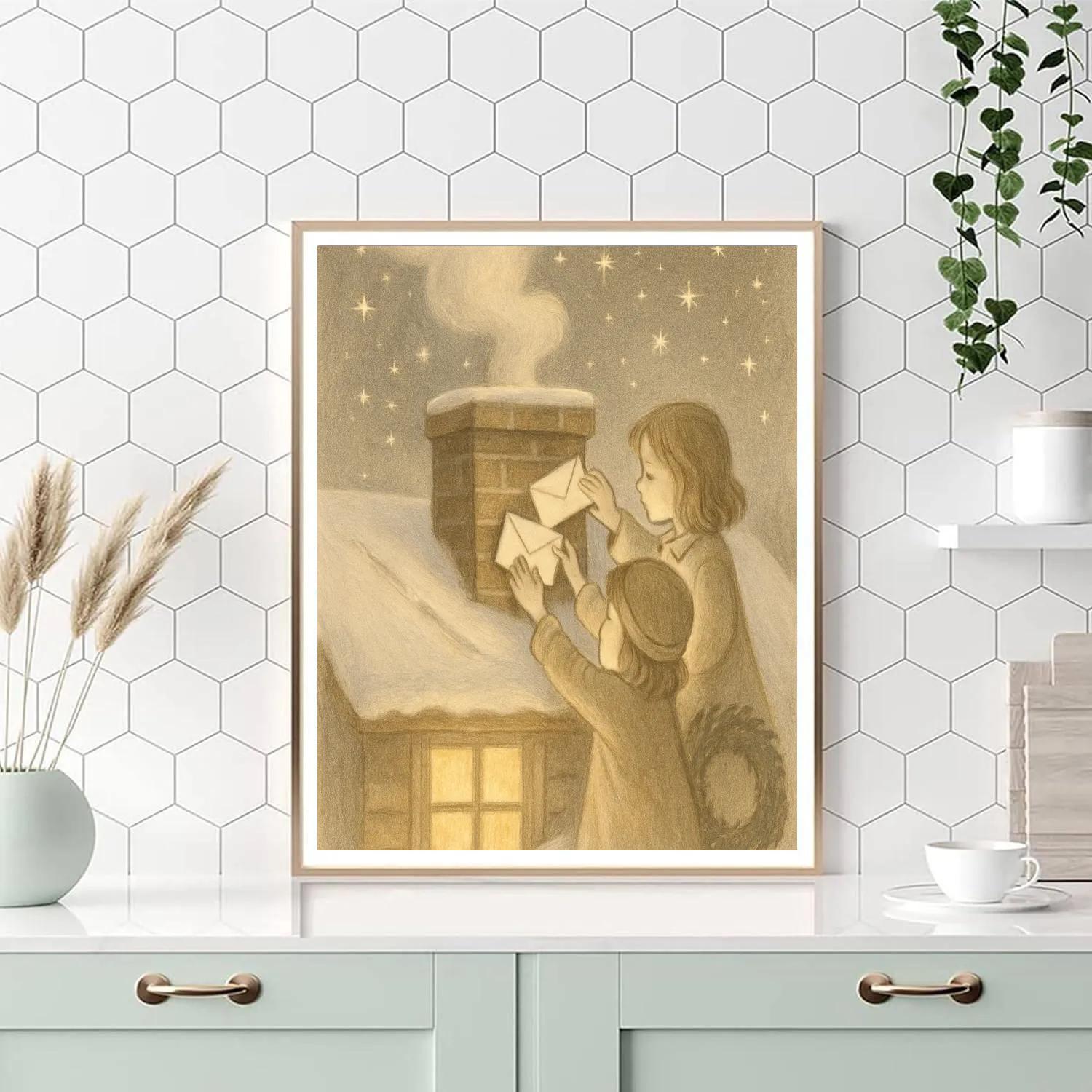 Starlit Chimney Letters paint by numbers