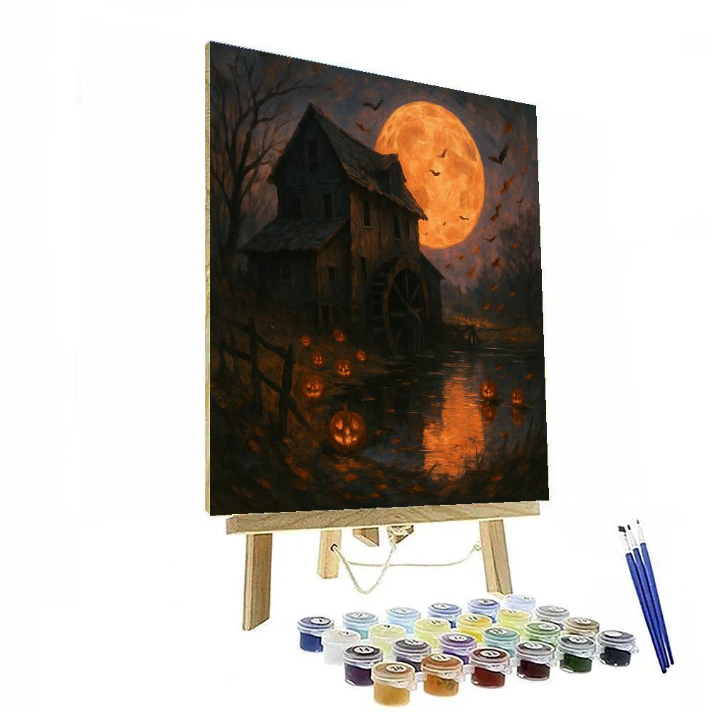 Harvest Moon Over Old Mill Paint by numbers kits