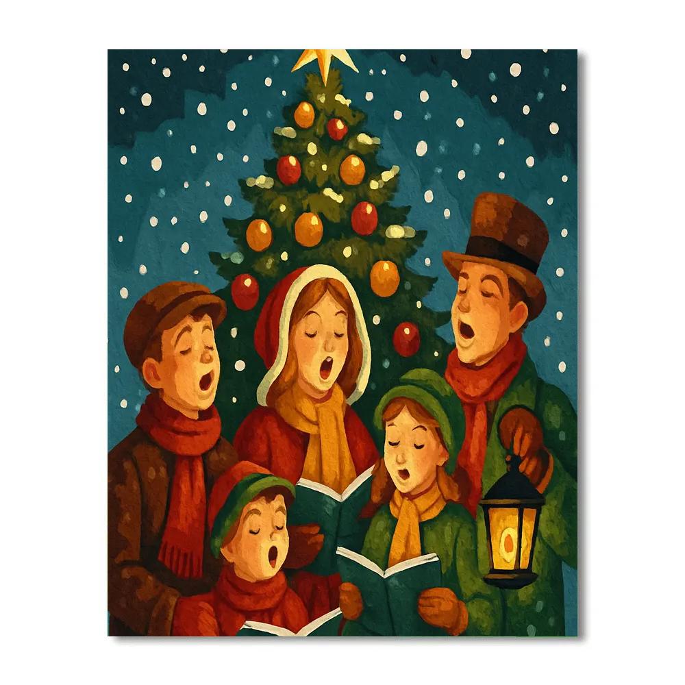 Star-Topped Carolers Paint by numbers art
