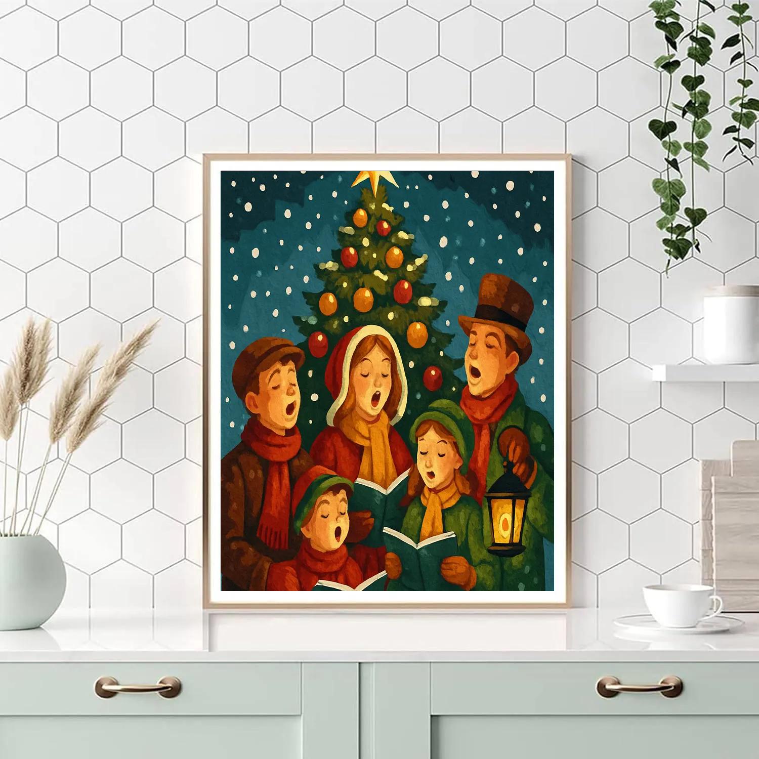 Star-Topped Carolers Paint by numbers art