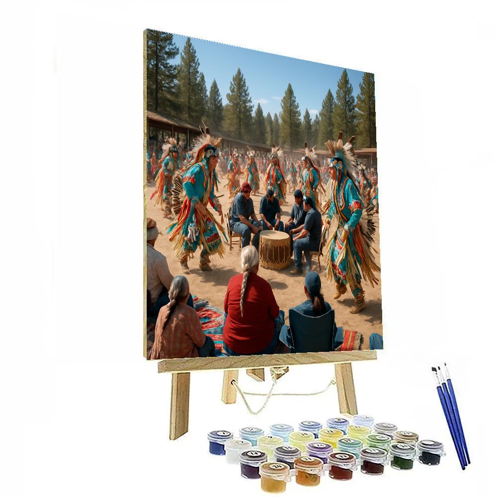 Native American Pow Wow Dance Circle paint by numbers