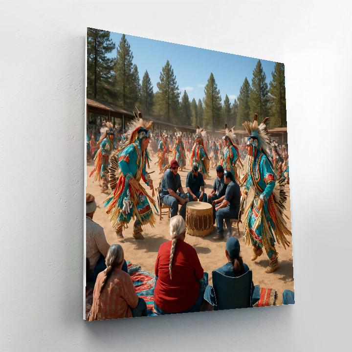 Native American Pow Wow Dance Circle paint by numbers