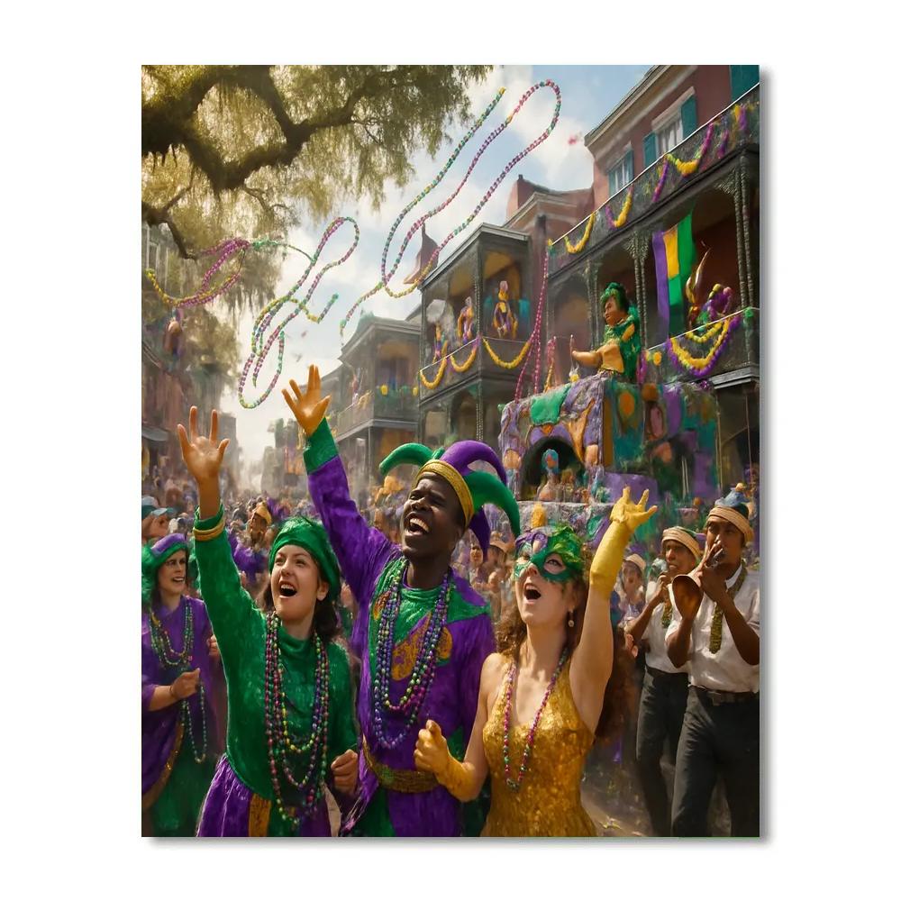 Mardi Gras New Orleans Street Revelry paint by numbers