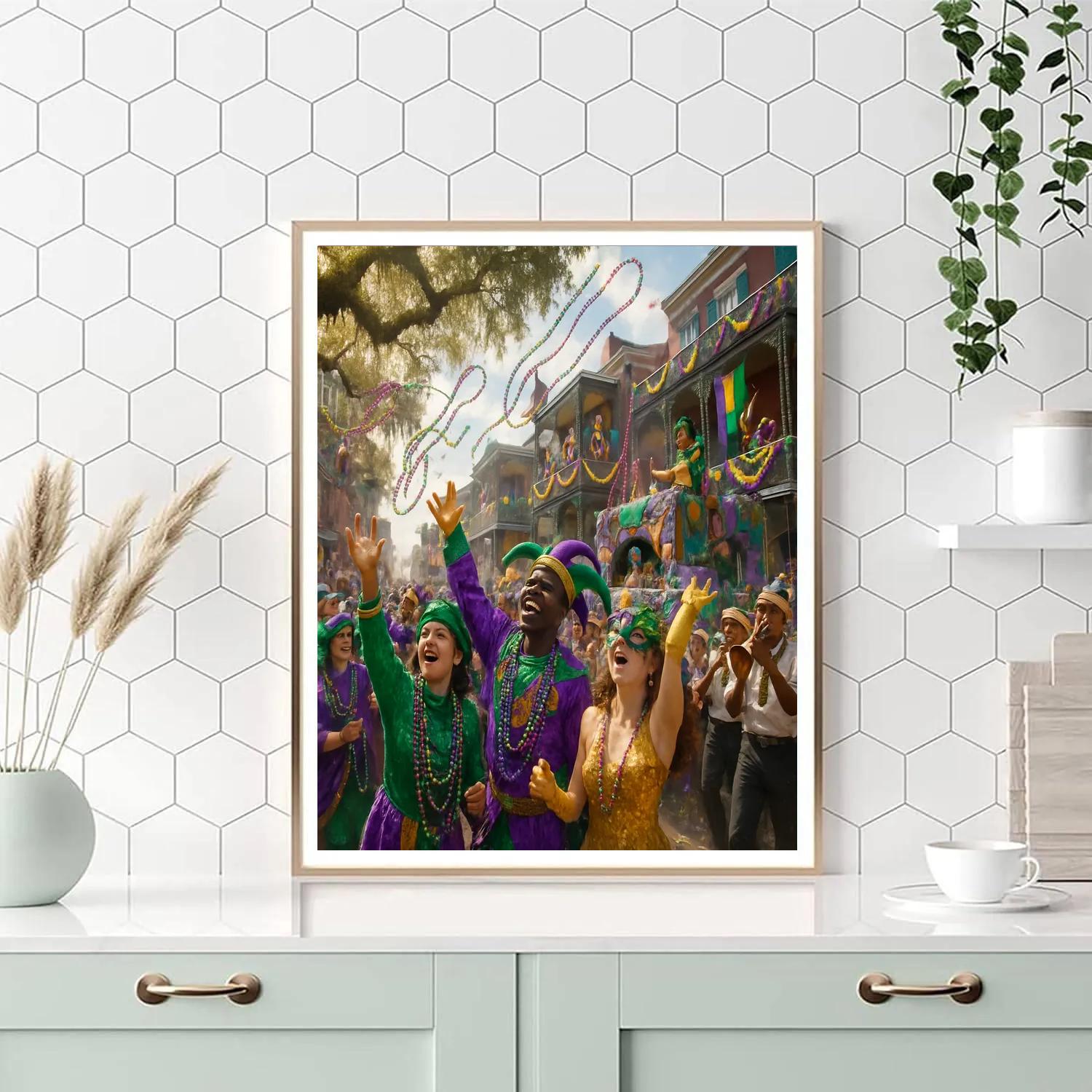 Mardi Gras New Orleans Street Revelry paint by numbers