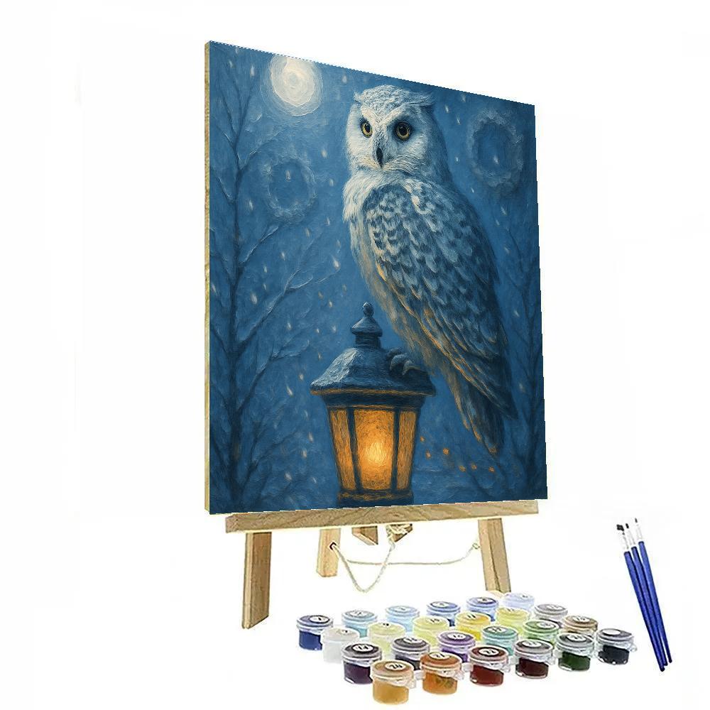 Snow Owl Lantern Guard Number painting