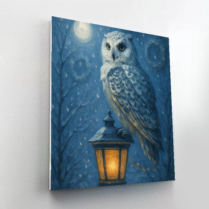 Snow Owl Lantern Guard Number painting