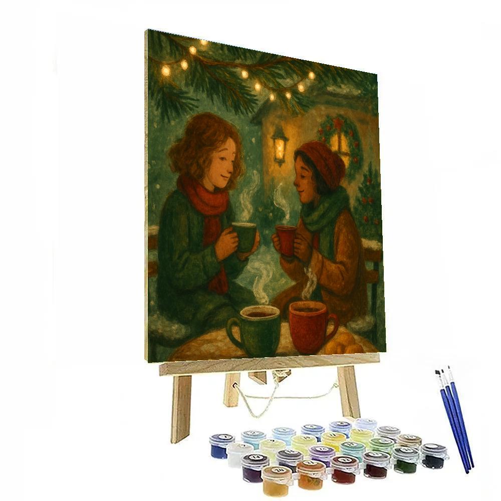 Midwinter Tea Under Pine Boughs painting number kit