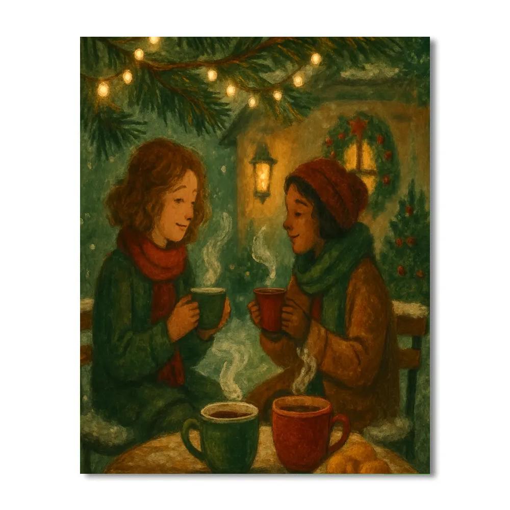 Midwinter Tea Under Pine Boughs painting number kit