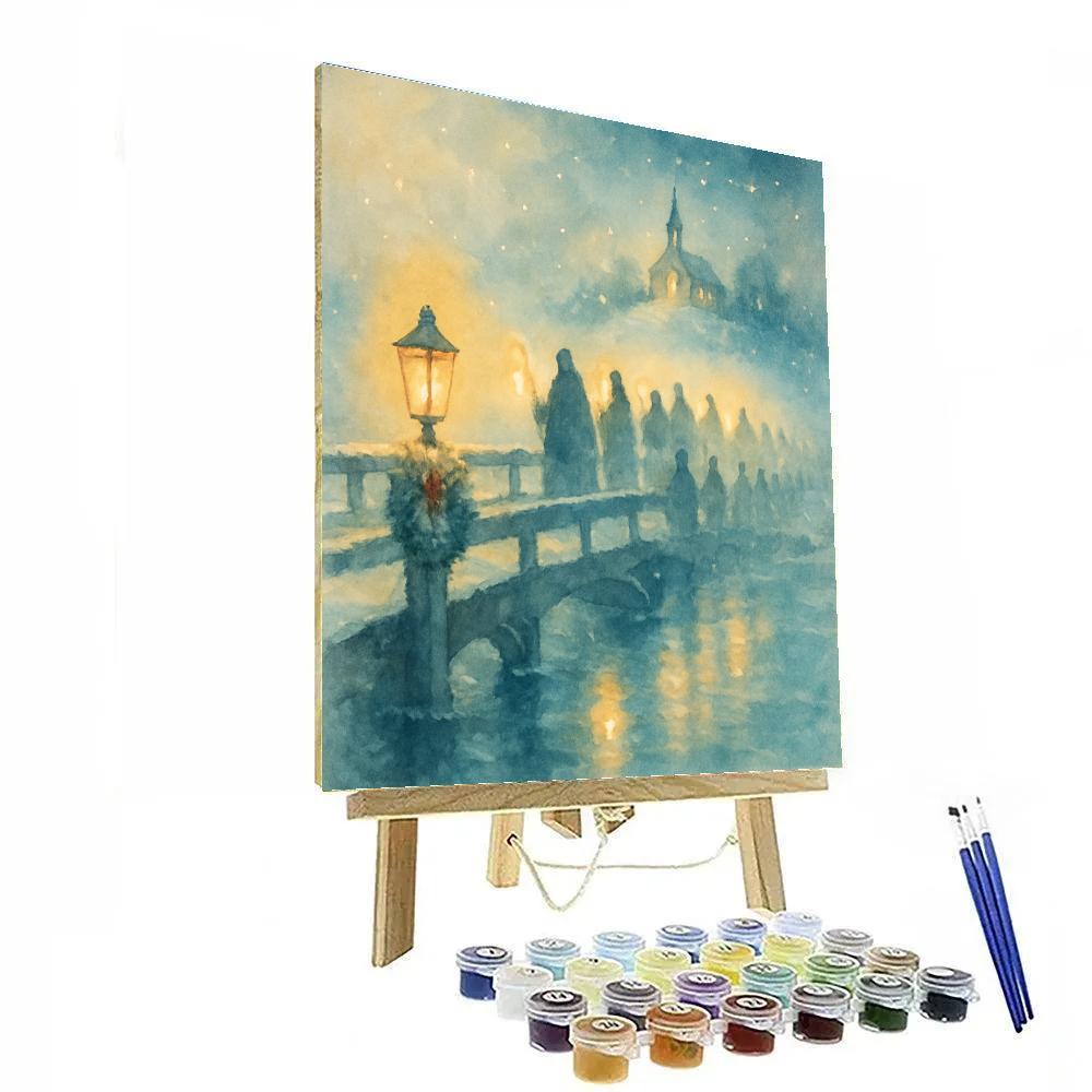 Frozen Lantern Bridge Procession paint by numbers