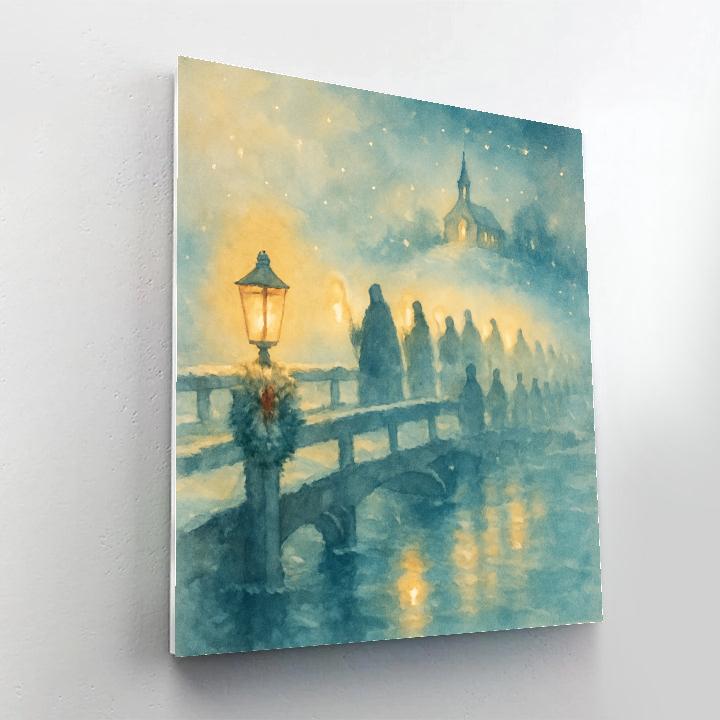 Frozen Lantern Bridge Procession paint by numbers
