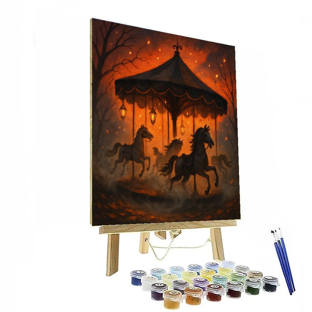 Lanterned Hollow Carousel Numbered painting kits