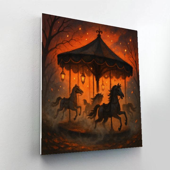 Lanterned Hollow Carousel Numbered painting kits