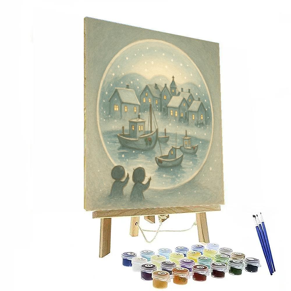 Snow Globe Harbor Of Wishes Numbered painting kits