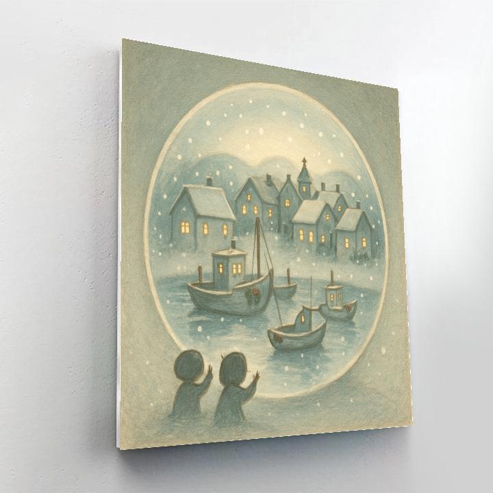 Snow Globe Harbor Of Wishes Numbered painting kits