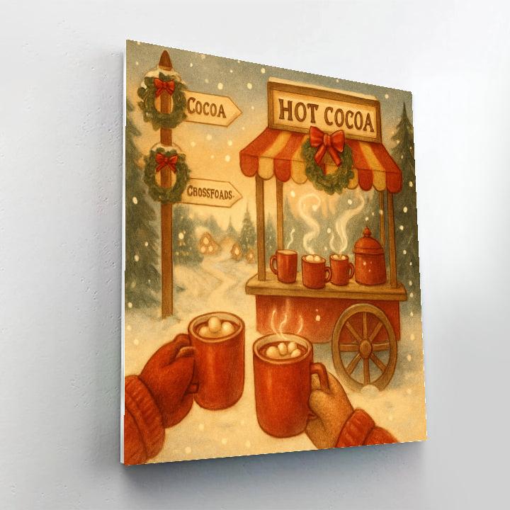 Cocoa Cart At Frosty Crossroads painting number kit
