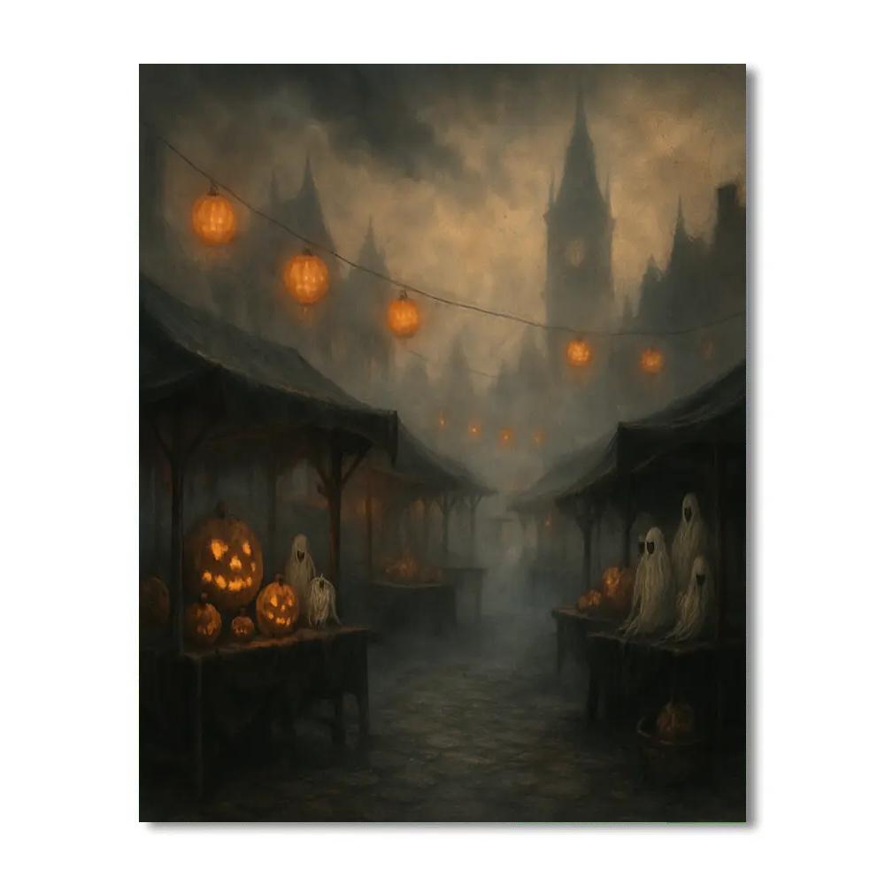 Silent Market At Midnight Numbered painting kits