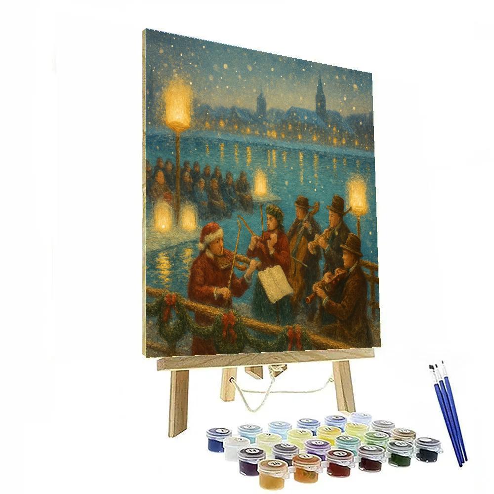 Snow Lantern Orchestra On Riverside Paint by numbers kits
