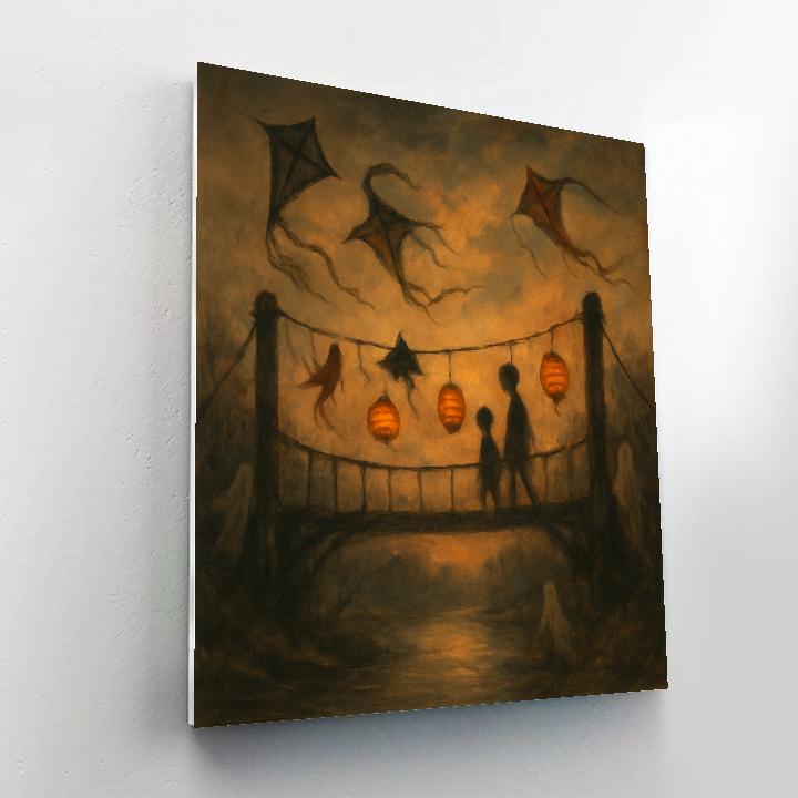 Lantern Bridge Of Lost Kites painting number kit