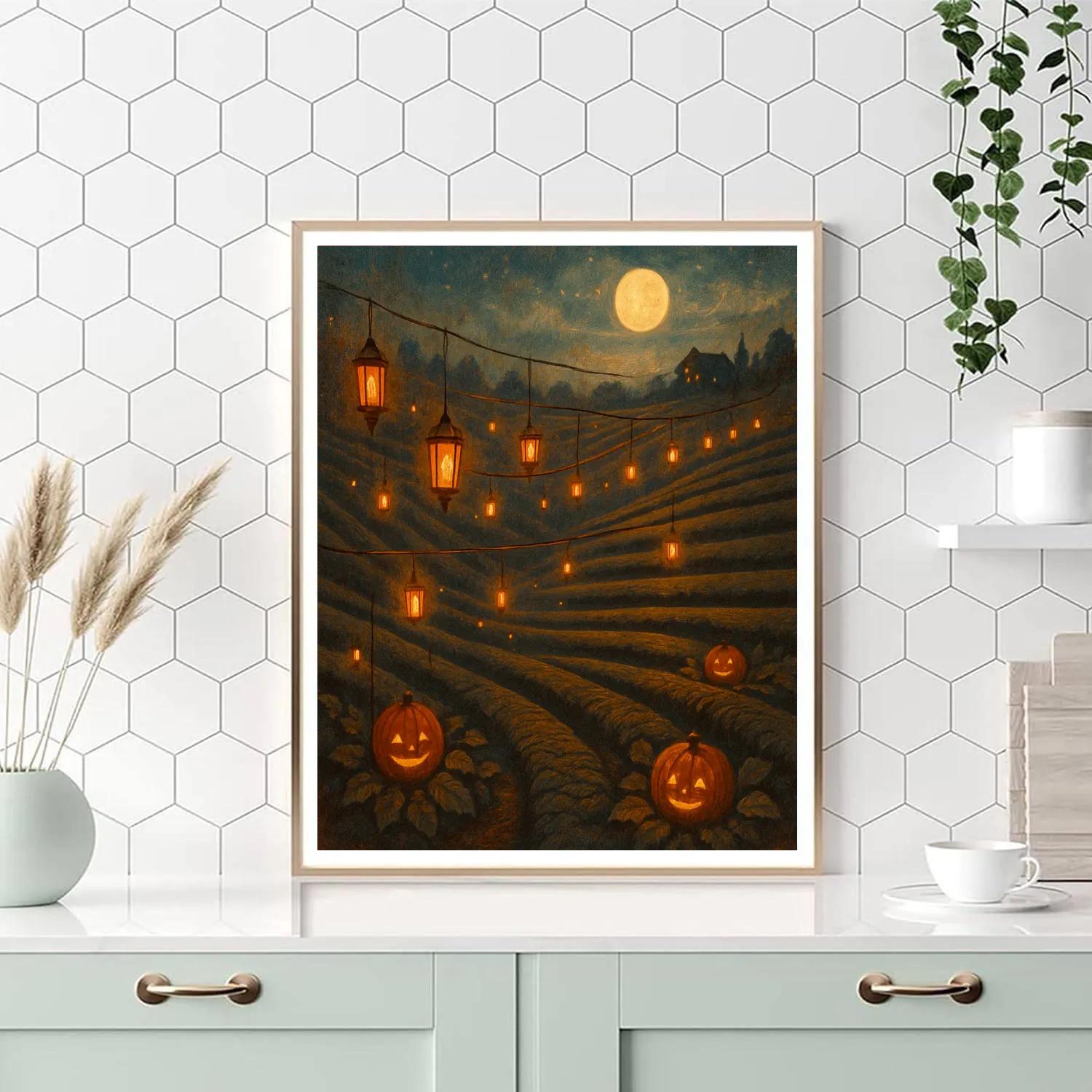 Moonlit Tea Fields DIY paint by numbers