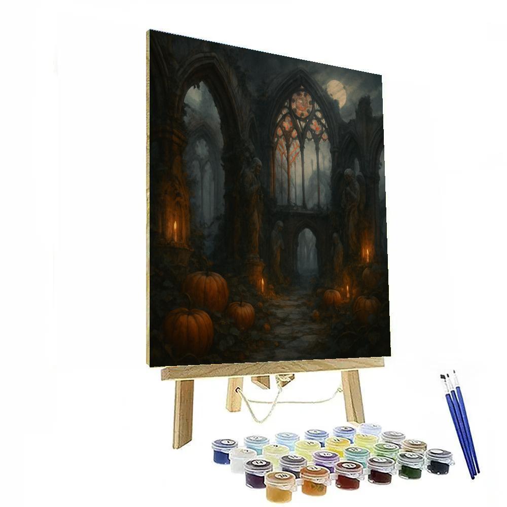 Pumpkin Cathedral Courtyard painting number kit